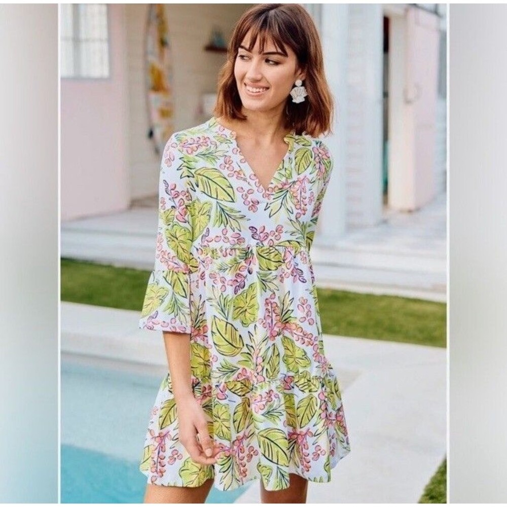Mary Square Dress Size XS Vine Time Lime Laguna Dress SPF 50 Mini Summer